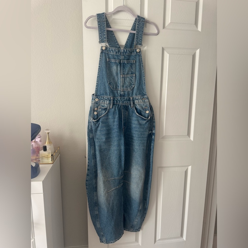 We The Free Light Blue Denim Overalls